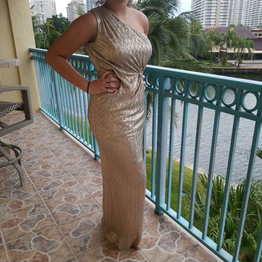 Gold party dress